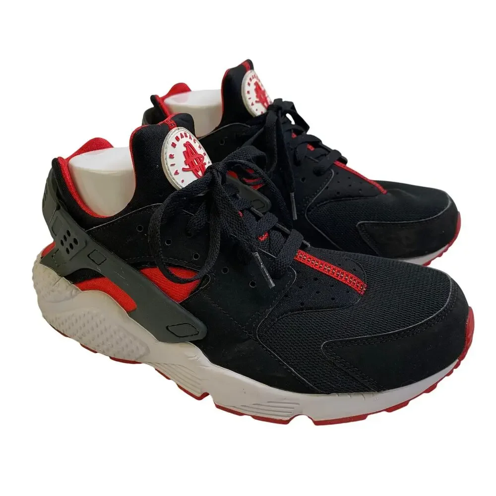 Nike Air Huarache Bred 2015 Size 10 Mens Authentic Trainer Runner Low Black Red